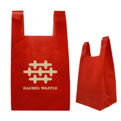 Reusable T-Shirt Style Non-Woven Tote Bag - 30038_RED_Silkscreen