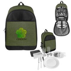 Lakeside Picnic Set Cooler Backpack - 35014_GRN_Colorbrite