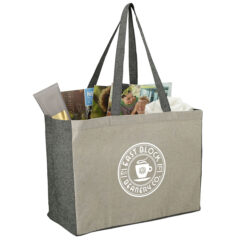 Recycled Cotton Contrast Side Shopper Tote - Inuse