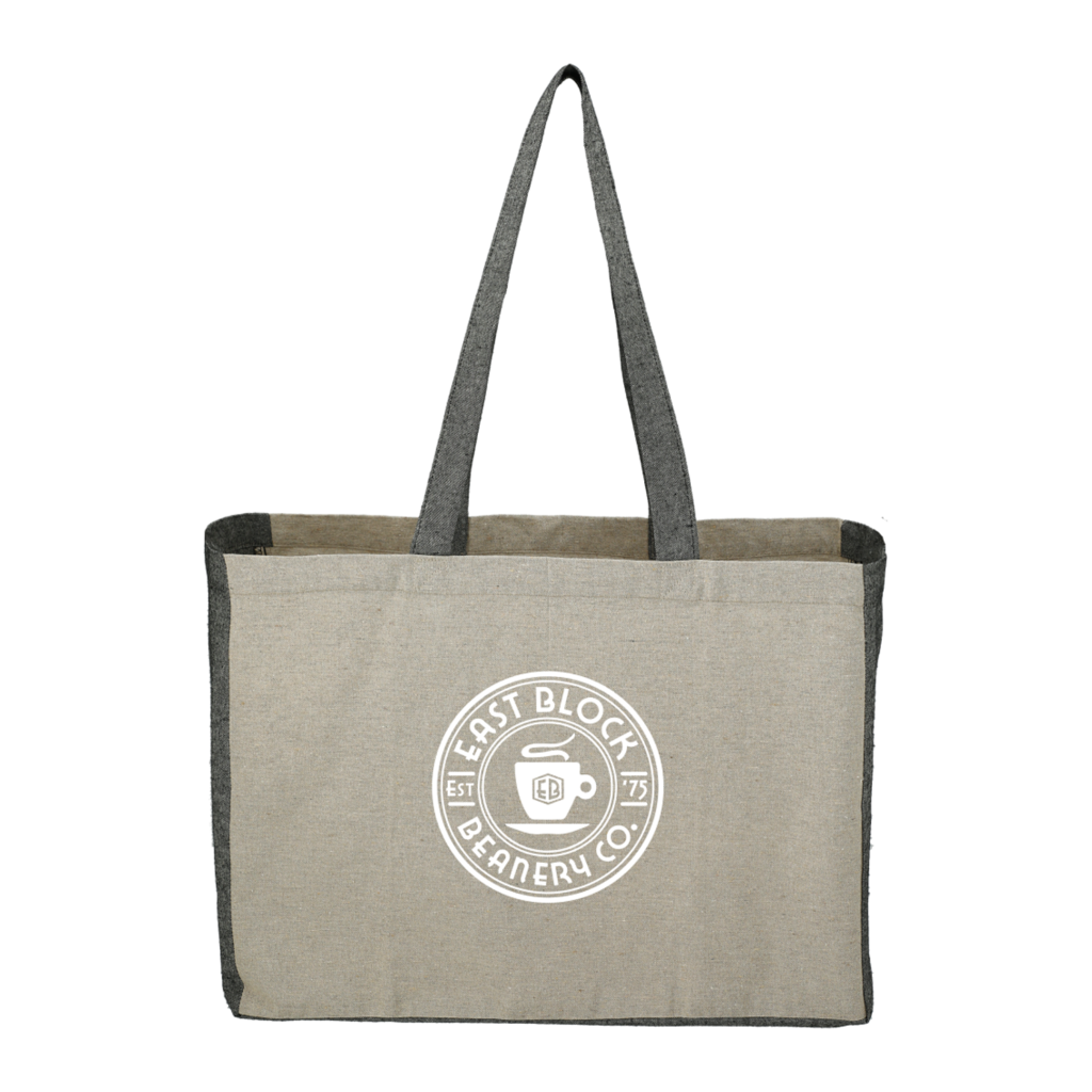 Recycled Cotton Contrast Side Shopper Tote - SM-7218-1