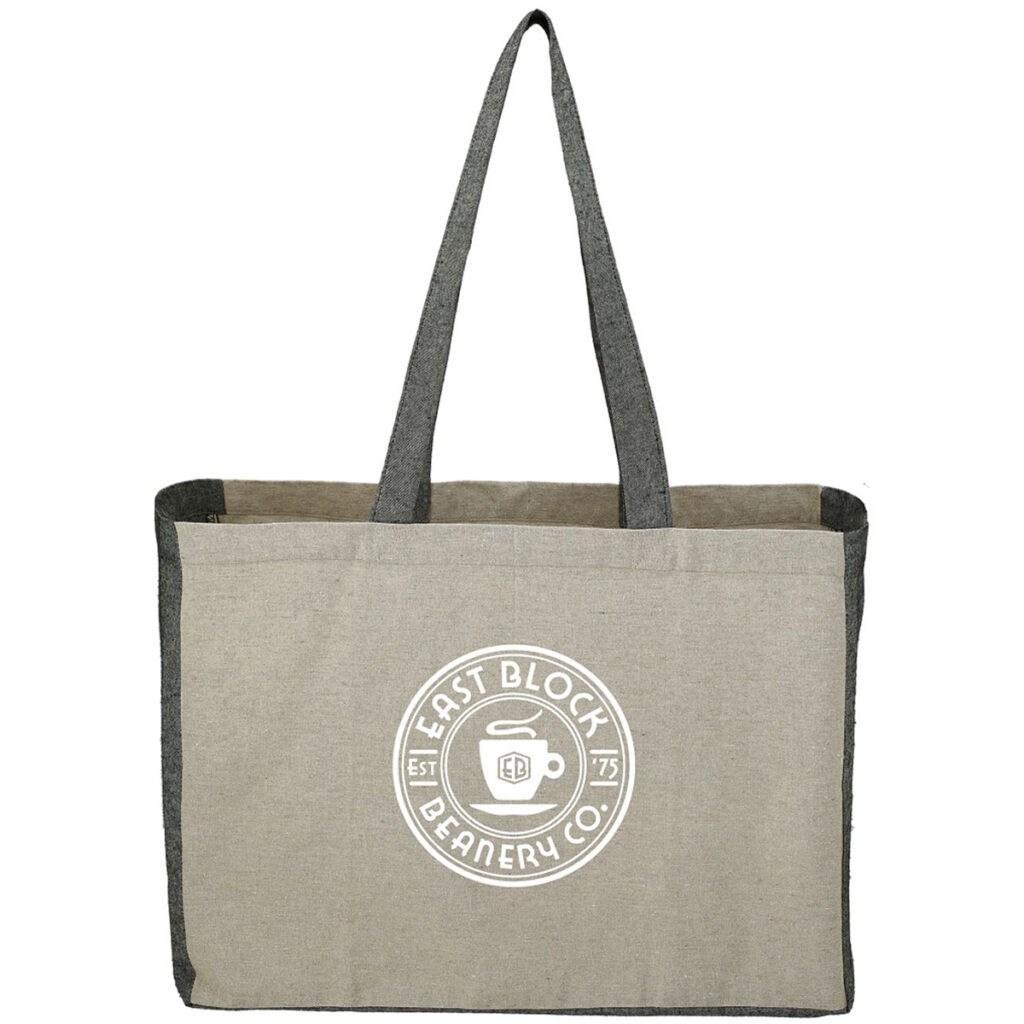 Recycled Cotton Contrast Side Shopper Tote - main