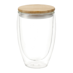 Easton Glass cup with Bamboo Lid – 12 oz - 1600-22-2