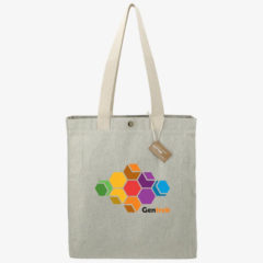 Repose 10oz Recycled Cotton Box Tote with Snap - 7901-02GY_D_FR