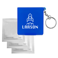Antiseptic Wipes in Carrying Case Keychain - 90024_FSTBLU_Padprint