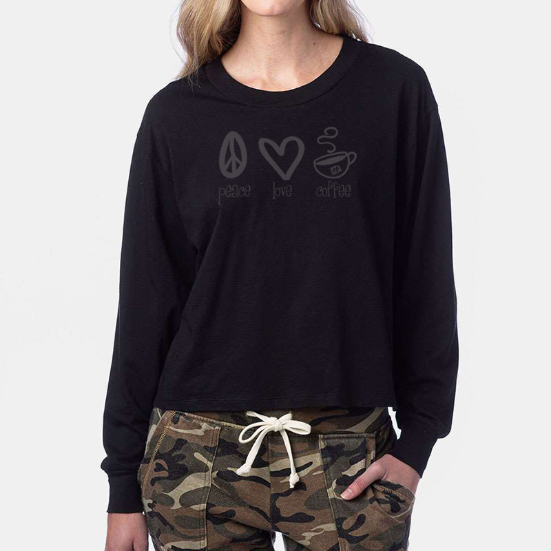 Alternative Women’s Cotton Jersey Long Sleeve Crop Tee - 97132_omf_fl