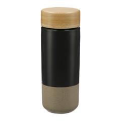 Arlo Ceramic Tumbler with FSC Bamboo Lid – 11 oz - black