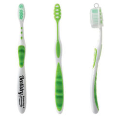 Soft Grip Toothbrush with Cap - green