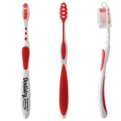 Soft Grip Toothbrush with Cap - red