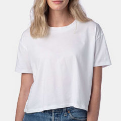 Alternative Women’s Cotton Jersey Go-To Headliner Crop Tee - white