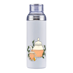 Chilano Vacuum Insulated Water Bottle with Tea Strainer – 17 oz - Chilanowhite