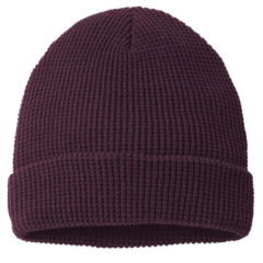 Richardson Waffle Cuffed Beanie - burgundy