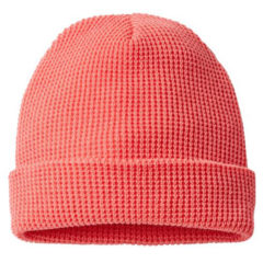 Richardson Waffle Cuffed Beanie - coral