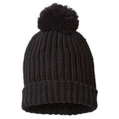 Richardson Chunky Cable with Cuff and Pom Beanie - 20363_f_fl