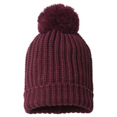 Richardson Chunky Cable with Cuff and Pom Beanie - 20367_f_fl