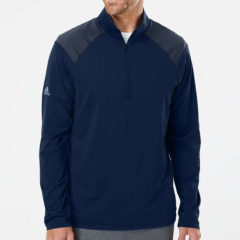 Adidas Shoulder Stripe Quarter-Zip Pullover - 96304_omf_fl