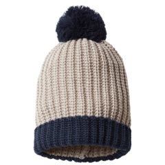 Richardson Chunky Cable with Cuff and Pom Beanie - 98798_f_fl