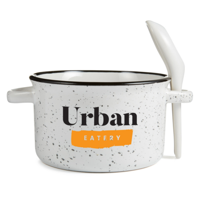 Campfire Soup Bowl with Spoon 8211 20 oz 8211 White