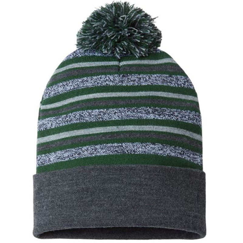 Cap America USAMade Striped Beanie Show Your Logo