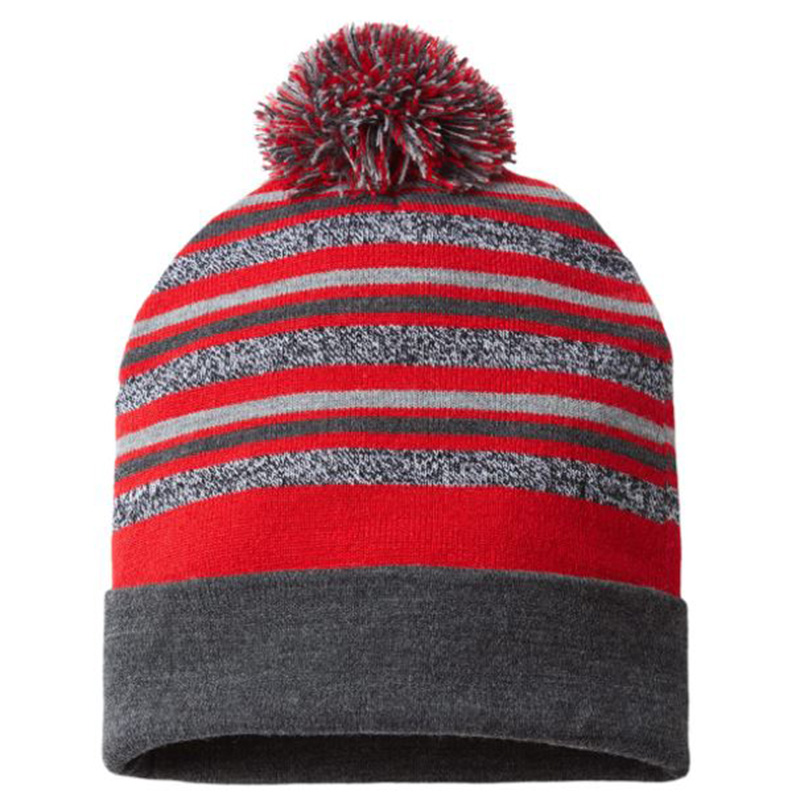 Cap America USAMade Striped Beanie Show Your Logo