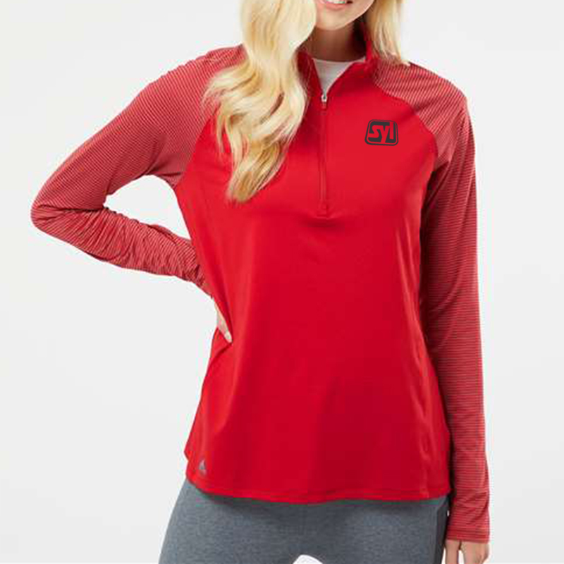 Adidas Women’s Stripe Block Quarter-Zip Pullover - 96330_omf_fm