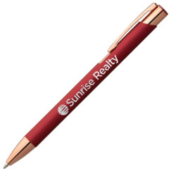 Crosby Softy Rose Gold Metal Pen - MRQ-L-GS-Red