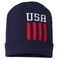 Cap America USA-Made Patriotic Cuffed Beanie - NavyUSA