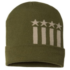 Cap America USA-Made Patriotic Cuffed Beanie - olive