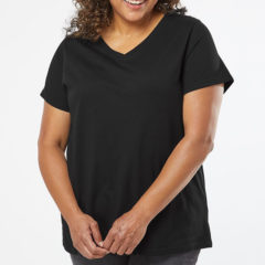 LAT Curvy Collection Women’s Fine Jersey V-Neck Tee - 10274_fl