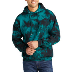 Port & Company® Crystal Tie-Dye Pullover Hoodie - 11121-BlackTeal-1-PC144BlackTealModelFront-1200W
