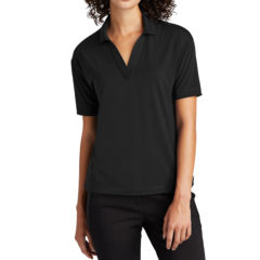 MERCER + METTLE™ Women’s Stretch Jersey Polo - 22293-DeepBlack-1-MM1015DeepBlackModelFront-1200W