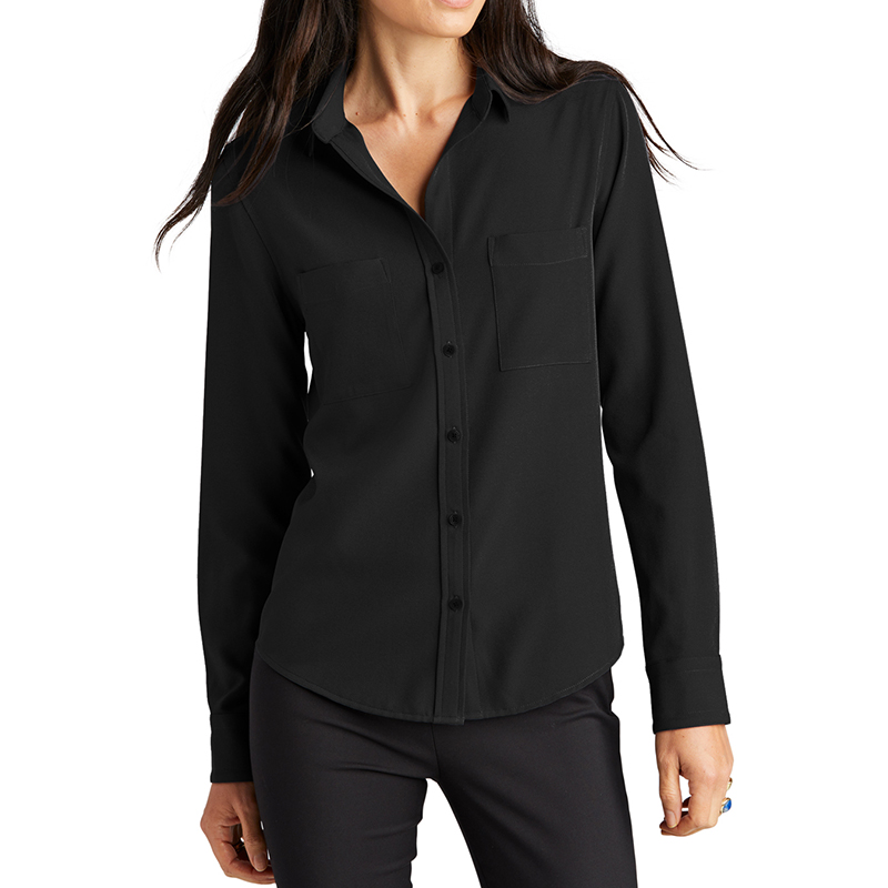 MERCER+METTLE™ Women's Stretch Crepe Long Sleeve Camp Blouse - Show ...