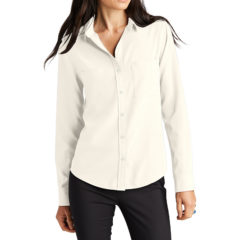 MERCER+METTLE™ Women’s Stretch Crepe Long Sleeve Camp Blouse - 22296-IvoryChiff-1-MM2013IvoryChiffModelFront1-1200W