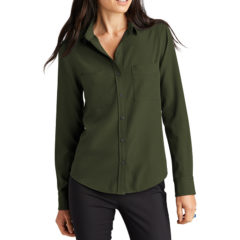 MERCER+METTLE™ Women’s Stretch Crepe Long Sleeve Camp Blouse - 22296-TownsendGn-1-MM2013TownsendGnModelFront-1200W