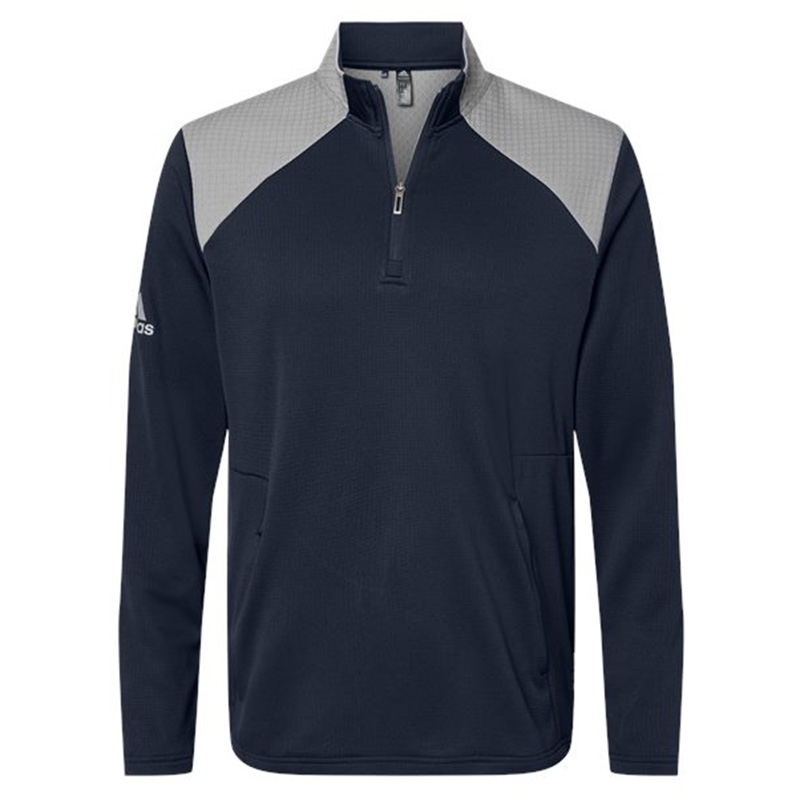 Adidas Textured Mixed Media QuarterZip Pullover Show Your Logo