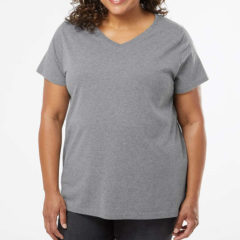 LAT Curvy Collection Women’s Fine Jersey V-Neck Tee - 96636_omf_fl