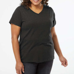 LAT Curvy Collection Women’s Fine Jersey V-Neck Tee - 96641_omf_fl