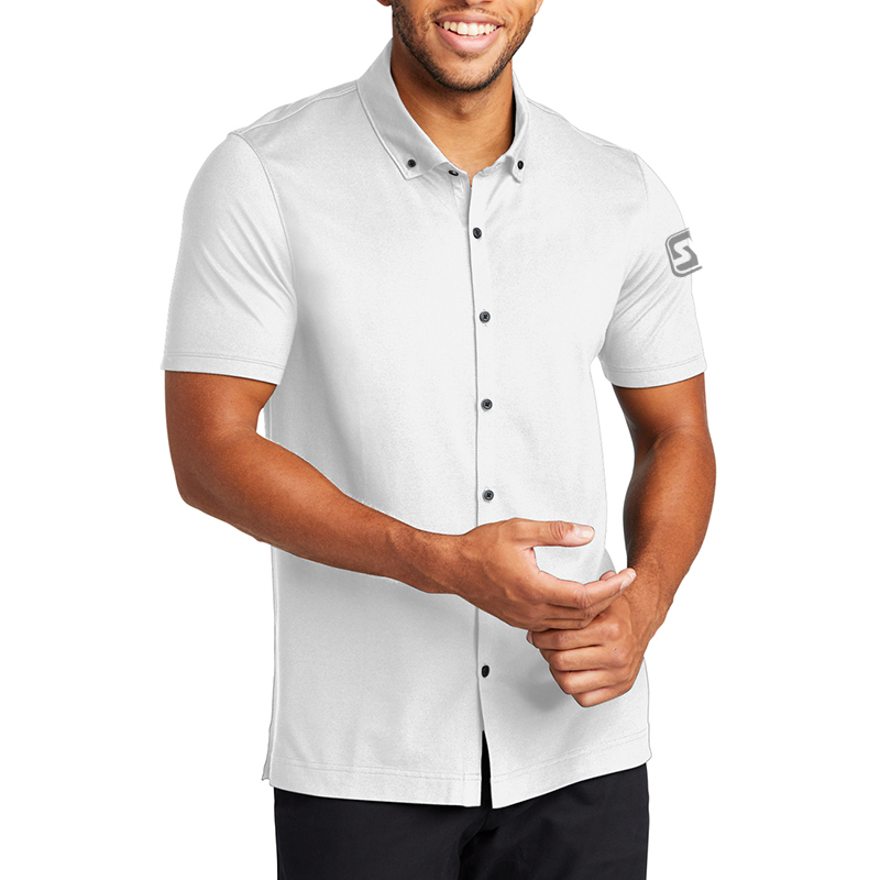 MERCER+METTLE™ Stretch Pique Full-Button Polo - main