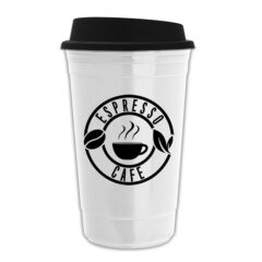 The Traveler Insulated Cup – 16 oz - travelerwhiteblack