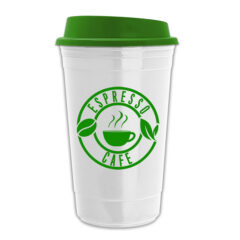 The Traveler Insulated Cup – 16 oz - travelerwhitegreen