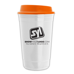 The Traveler Insulated Cup – 16 oz - travelerwhiteorange