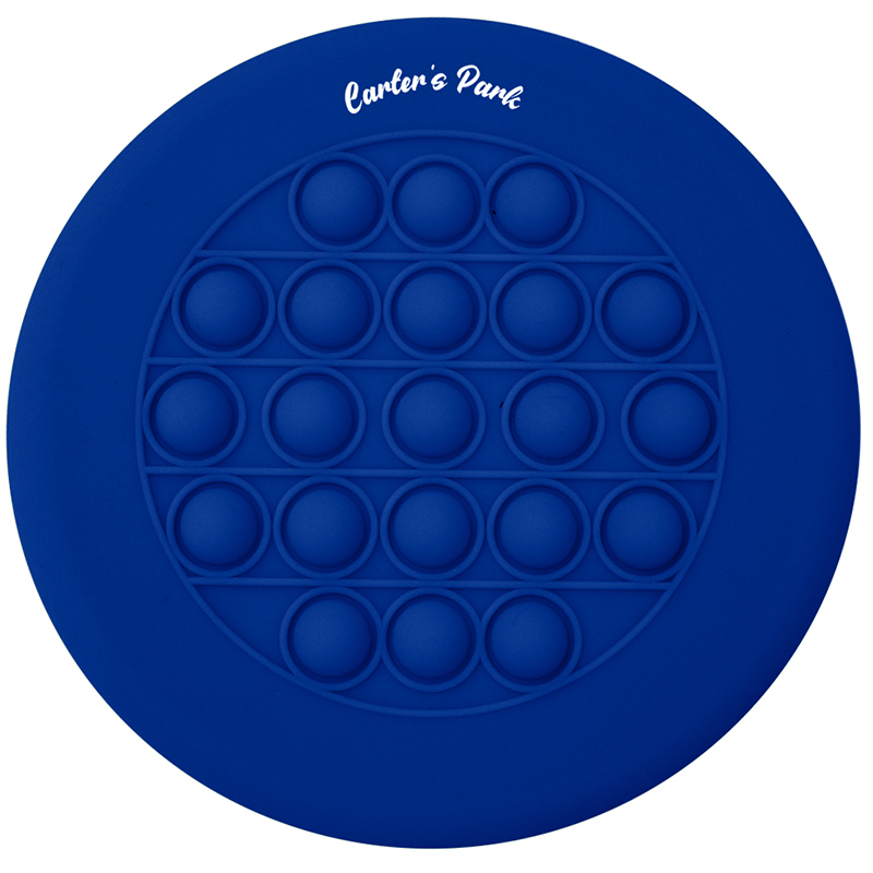 Push Pop Stress Reliever Flying Disc - 80004_BLU_Silkscreen