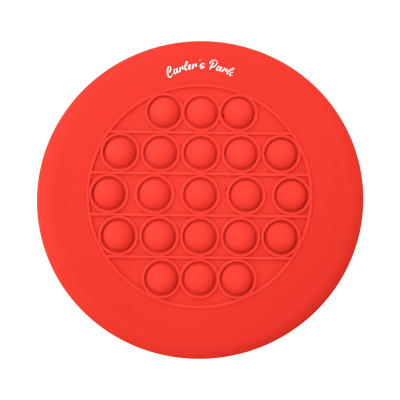 Push Pop Stress Reliever Flying Disc - 80004_RED_Silkscreen