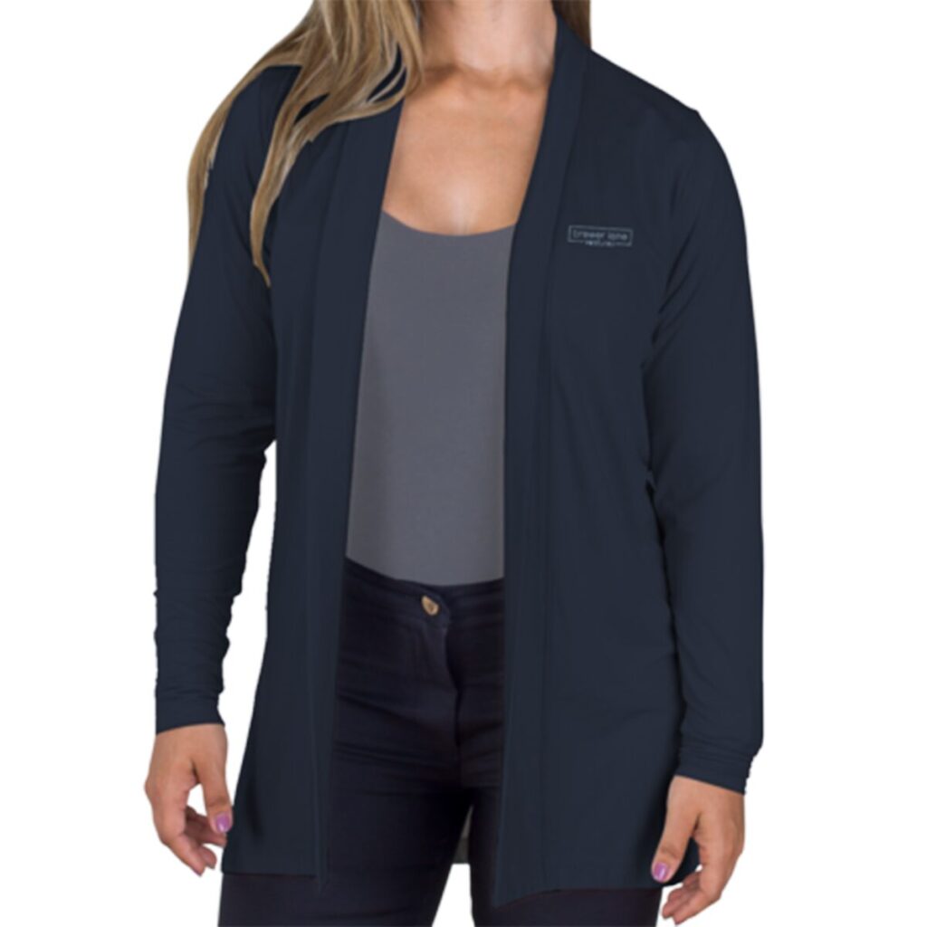 Women’s Vansport Grace Flow Cardigan - 8068_Ocean_silo_logo