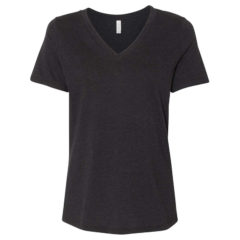 BELLA + CANVAS Women’s Relaxed Heather CVC V-Neck Tee - BELLA__CANVAS_6405CVC_Black_Heather_Front_High