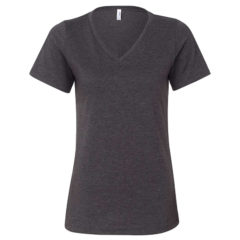 BELLA + CANVAS Women’s Relaxed Heather CVC V-Neck Tee - BELLA__CANVAS_6405CVC_Dark_Grey_Heather_Front_High