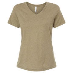 BELLA + CANVAS Women’s Relaxed Heather CVC V-Neck Tee - BELLA__CANVAS_6405CVC_Heather_Olive_Front_High