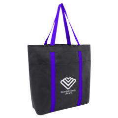 Color Basics Non-Woven Tote Bag - 30036_BLKROY_Silkscreen