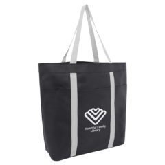 Color Basics Non-Woven Tote Bag - 30036_BLKWHT_Silkscreen