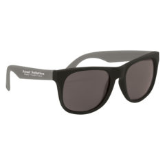 Rubberized Sunglasses with Microfiber Cloth and Pouch - 4000_GRA_Silkscreen