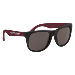 Rubberized Sunglasses with Microfiber Cloth and Pouch - 4000_MAR_Silkscreen
